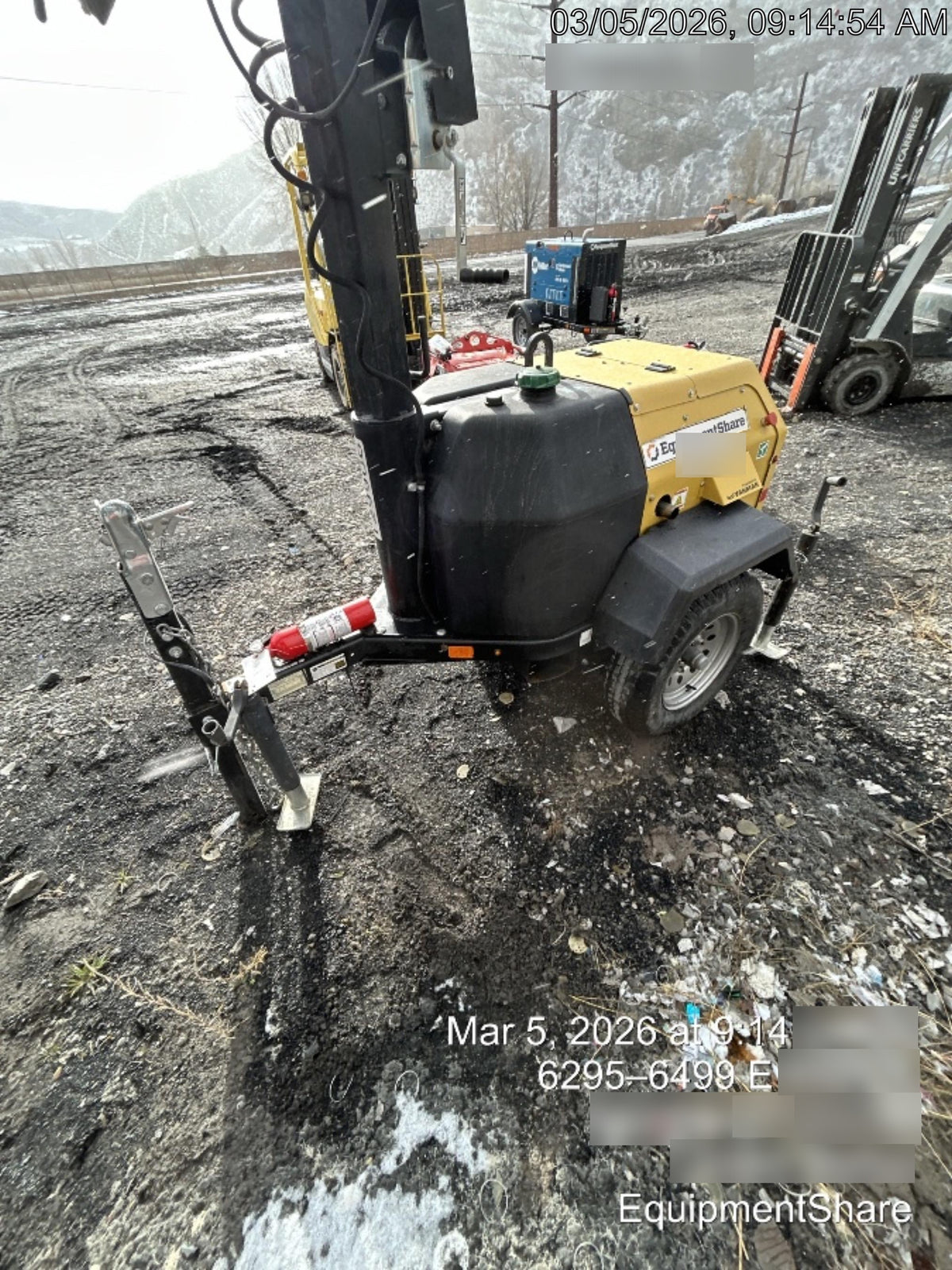 2021 Allmand NLV3GR (4) LED Light Fixture 350W, 23' Vertical Mast, 3kW Prime, Towable, Deep Sea L401, Leveling Jacks, Yanmar T4F 5.8hp