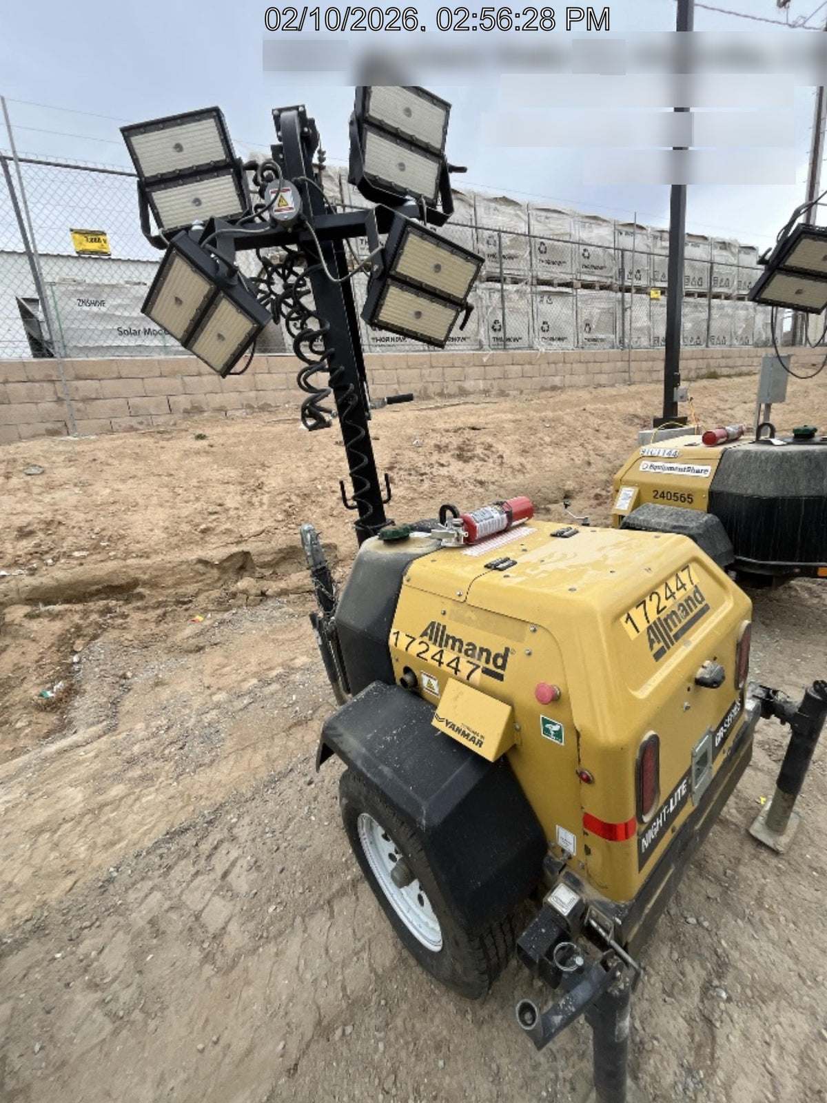 2021 Allmand NLV3GR (4) LED Light Fixture 350W, 23' Vertical Mast, 3kW Prime, Towable, Deep Sea L401, Leveling Jacks, Yanmar T4F 5.8hp