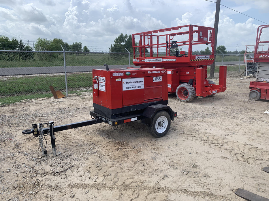 2022 Shindaiwa DGW400MDL Kubota D902 Engine, 23 HP, Dual Op Welder, Wire, Arc, Droop Stick, Tig, and CC Stick Functionality, Simulphase, 3 Phase and 1 Phase Gen Output, Single Axle NB Trlr, Slr Trckl Chrg 12V 12W, Fire Ext