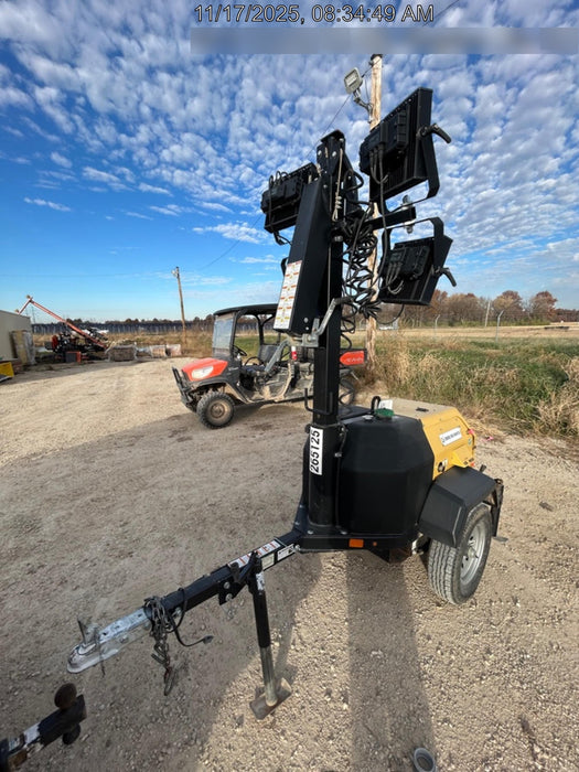 2022 Allmand NLV3GR (4) LED Light Fixture 350W, 23' Vertical Mast, 3kW Prime, Towable, ES Decals, T3