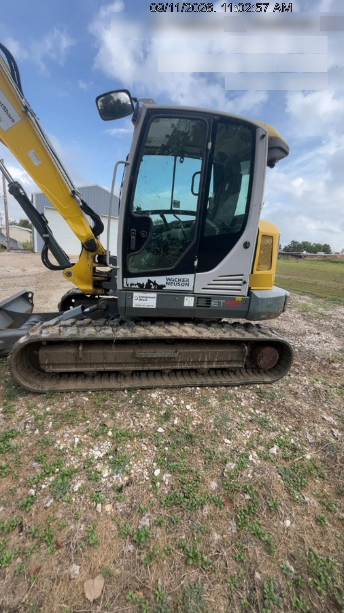 Wacker Neuson ET90 Cab, Long Dipperstick, Track, Bucket