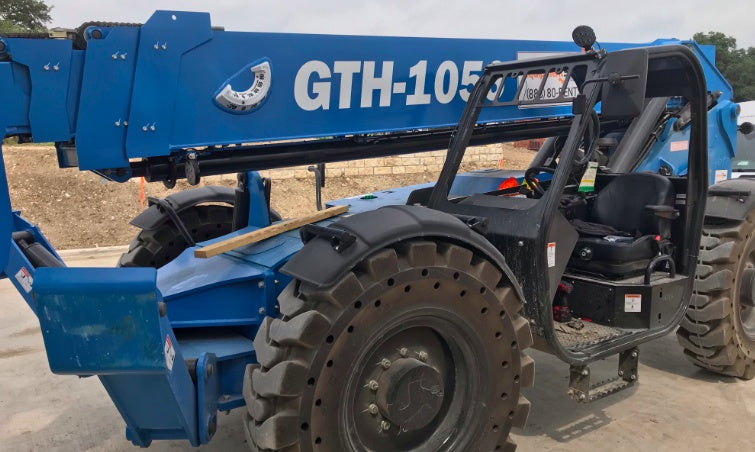 2019 Genie GTH-1056 Canopy, Solid RT Tires, LED Work Lights, Beacon 60" QA Carriage, 60" Forks