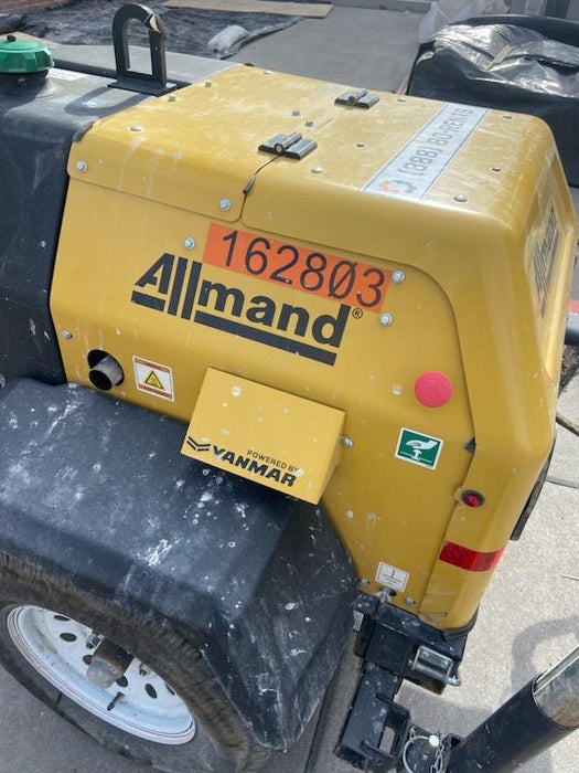 2021 Allmand NLV3GR (4) LED Light Fixture 350W, 23' Vertical Mast, 3kW Prime, Towable, Deep Sea L401, Leveling Jacks, Yanmar T4F 5.8hp