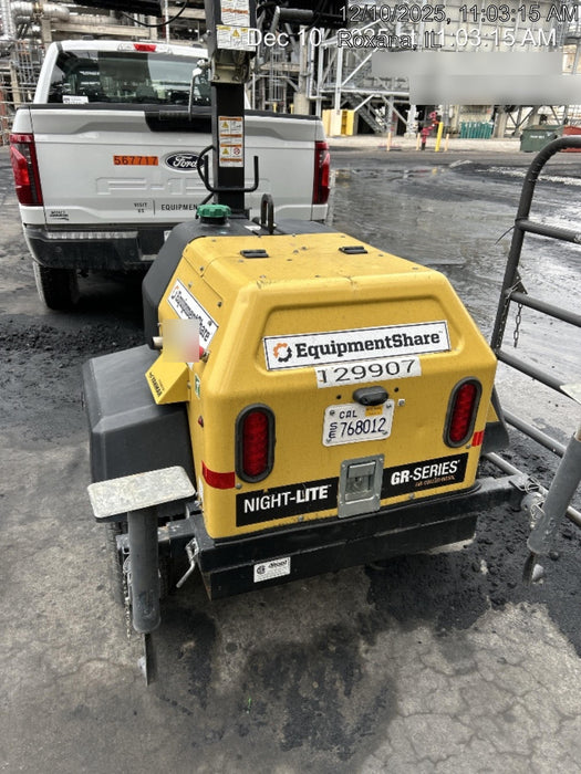 2021 Allmand NLV3GR (4) LED Light Fixture 350W, 23' Vertical Mast, 3kW Prime, Towable, Deep Sea L401, Leveling Jacks, Yanmar T4F 5.8hp