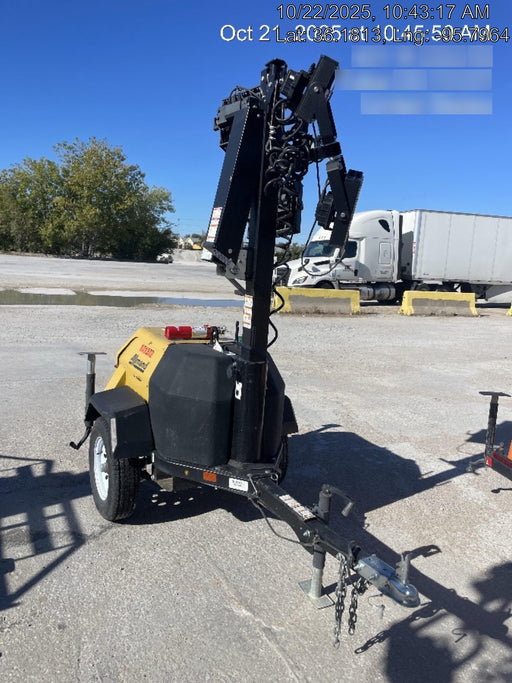 2021 Allmand NLV3GR (4) LED Light Fixture 350W, 23' Vertical Mast, 3kW Prime, Towable, Deep Sea L401, Leveling Jacks, Yanmar T4F 5.8hp