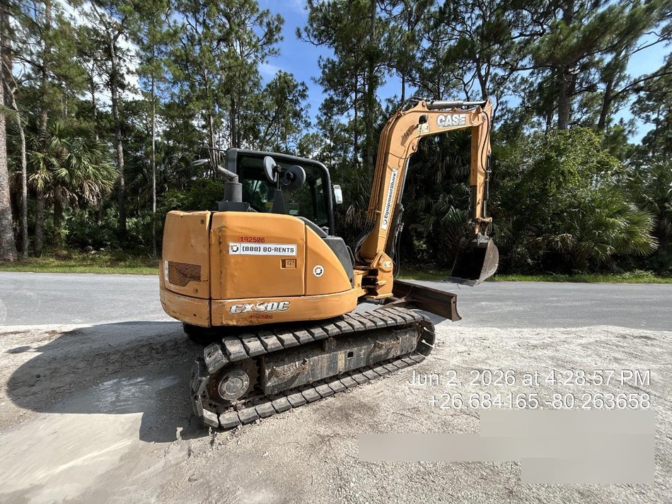 2017 Case CX80C CLOSED CAB, A/C,RUBBER TRACKS PADS,7'-2" ARM,THUMB