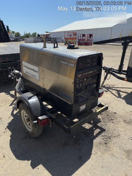 2019 Lincoln Electric Vantage 322 Welder Ready-Pak 3, Two wheel trailer, Fender and Light kit, Cable Rack