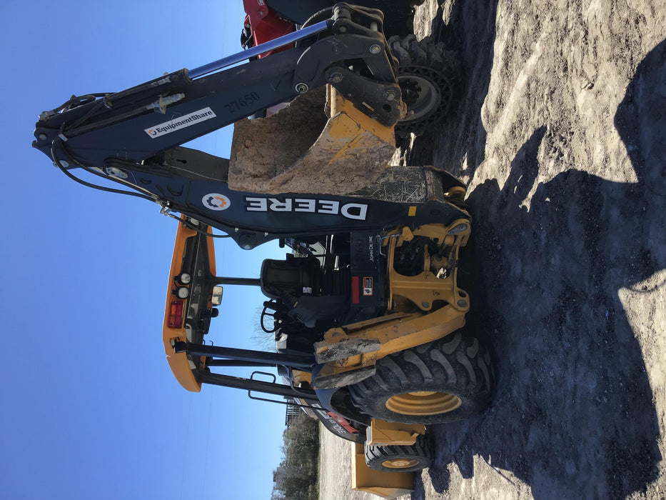 2019 John Deere 310LEP 4WD, Canopy, Standard dipper, ISO Controls, Rear Auxiliary Hydraulics w/Manual QC, Buckets: 12”, 18”, and 24”