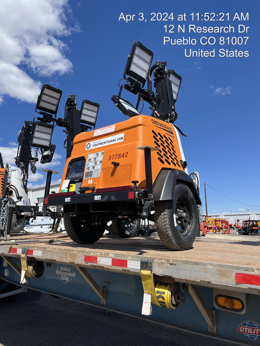 2023 Generac MLT2 Diesel, Flex Switch 120V Input, Powerzone Controller, 
(4) 320W LED Lights, 4kW Generator, 39.9 Gal Fuel Tank, 2" Ball, T3