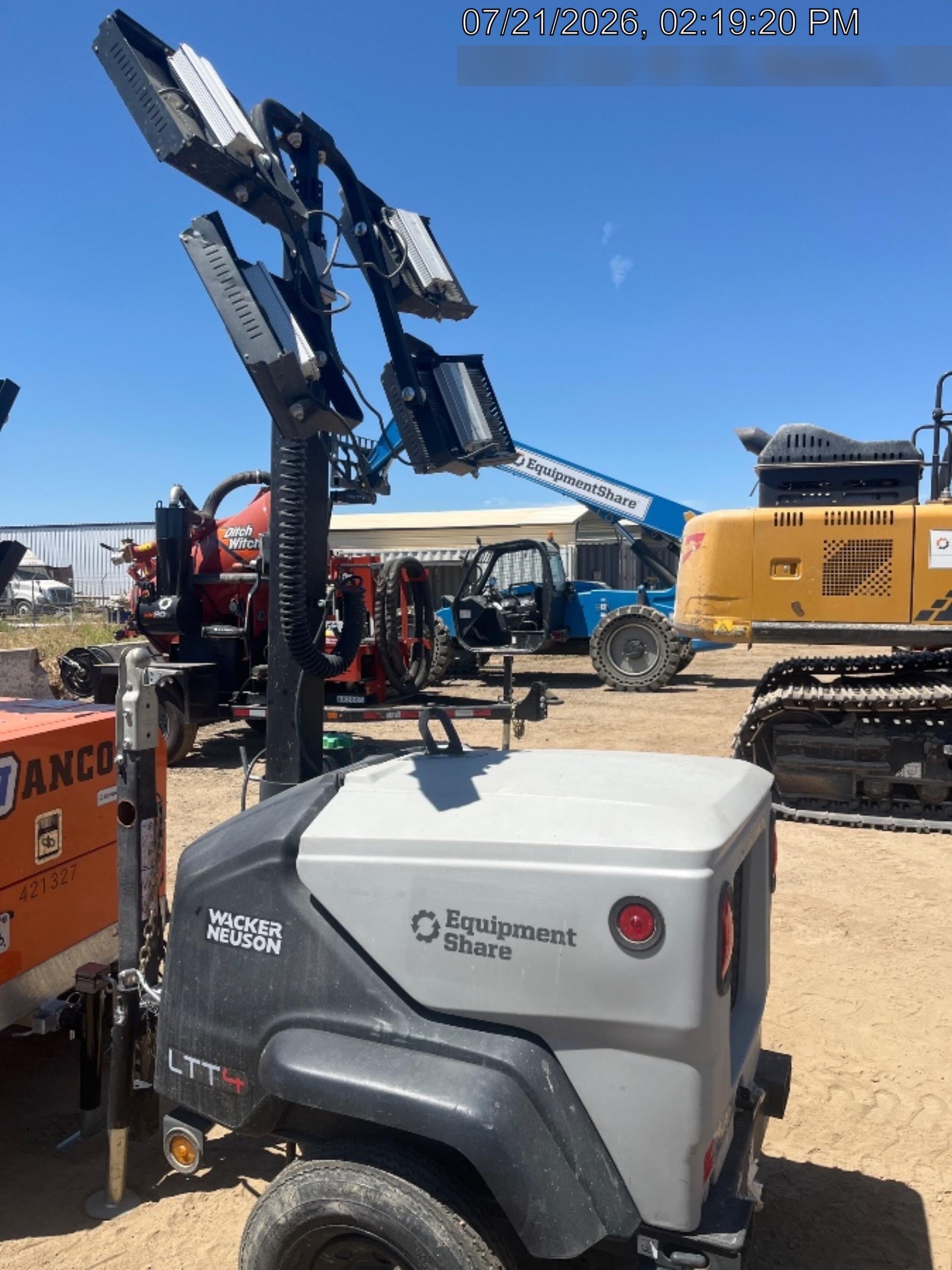 2024 Wacker Neuson LTT4 Diesel, Kohler KDW702, Deep Sea Controller, Auto Start, LED 320W, Bypass Outlet, T3