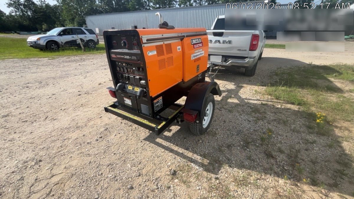 2024 Lincoln Electric Vantage 322 Welder Ready-Pak 3, Two wheel trailer, Fender and Light kit, Cable Rack, Orange