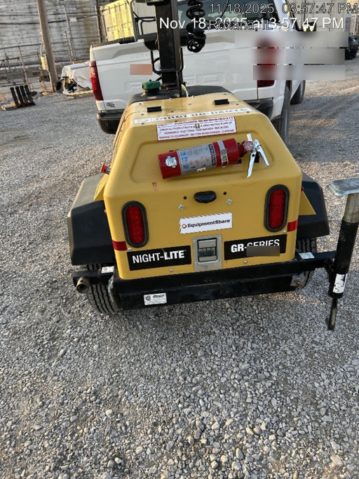 2022 Allmand NLV3GR (4) LED Light Fixture 350W, 23' Vertical Mast, 3kW Prime, Towable, ES Decals, T3