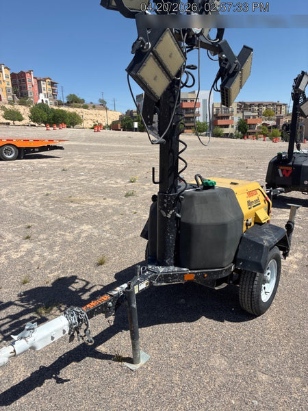 2021 Allmand NLV3GR (4) LED Light Fixture 350W, 23' Vertical Mast, 3kW Prime, Towable, Deep Sea L401, Leveling Jacks, Yanmar T4F 5.8hp