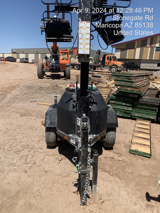 2022 Allmand NLV3GR (4) LED Light Fixture 350W, 23' Vertical Mast, 3kW Prime, Towable, ES Decals, T3