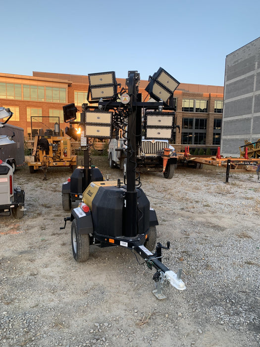 2022 Allmand NLV3GR (4) LED Light Fixture 350W, 23' Vertical Mast, 3kW Prime, Towable, Deep Sea L401, Leveling Jacks, Yanmar T4F 5.8hp