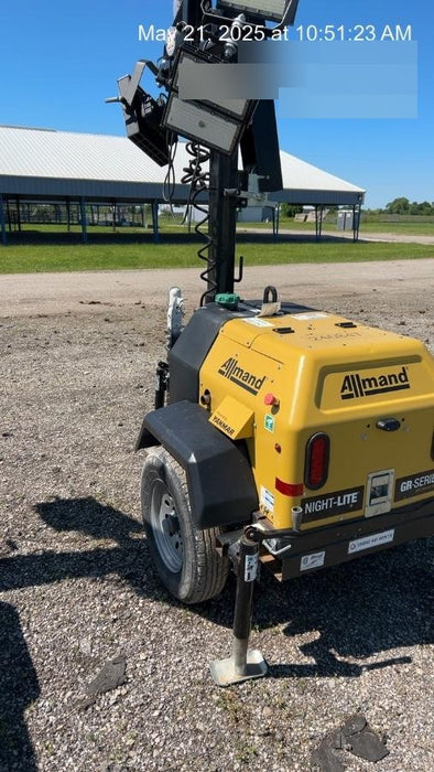 2022 Allmand NLV3GR (4) LED Light Fixture 350W, 23' Vertical Mast, 3kW Prime, Towable, ES Decals, T3