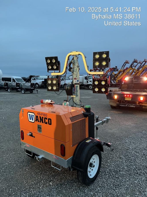 2025 Wanco WLTT-4MM4K Diesel, Mitsubishi L2E, 9.0HP @1800 rpm, Deep Sea Controller, Shore Power Plug, Auto Start, (4) 350W LED Floodlights, 4kW Generator, 60 Gal Fuel Tank, 2" Ball, T3