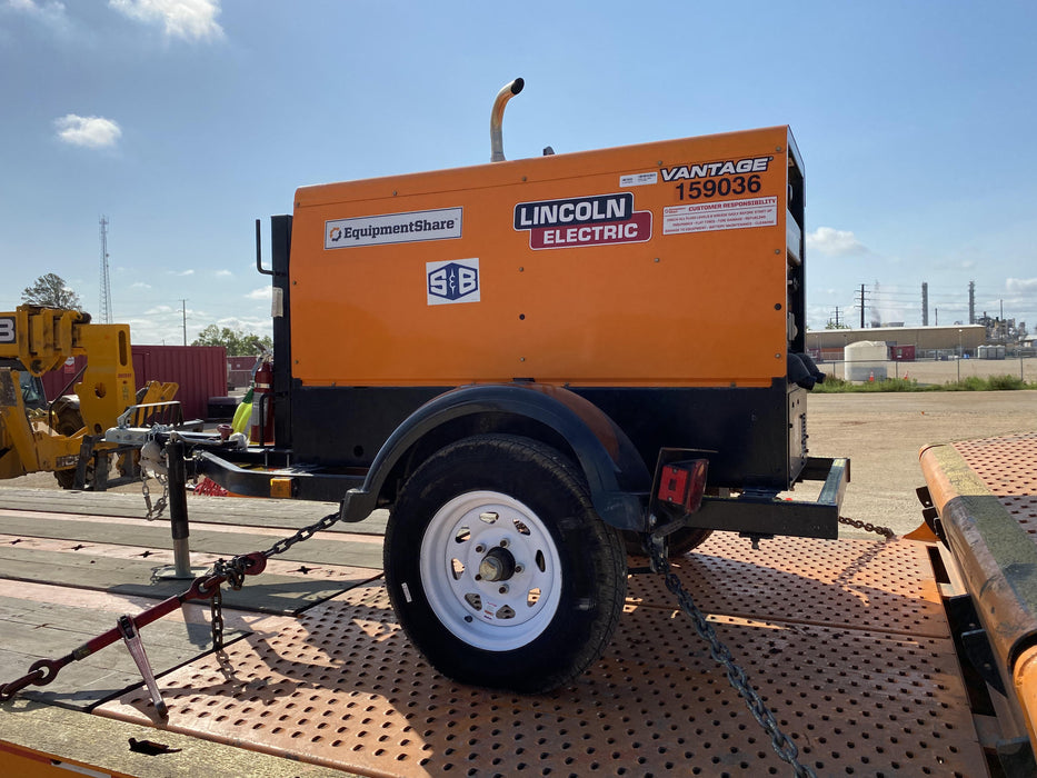 2021 Lincoln Electric Vantage 322 Vantage 322 Ready Pak 3 w/ Decals, ORANGE (includes trailer, cable rack, fender light kit) NO Telematics