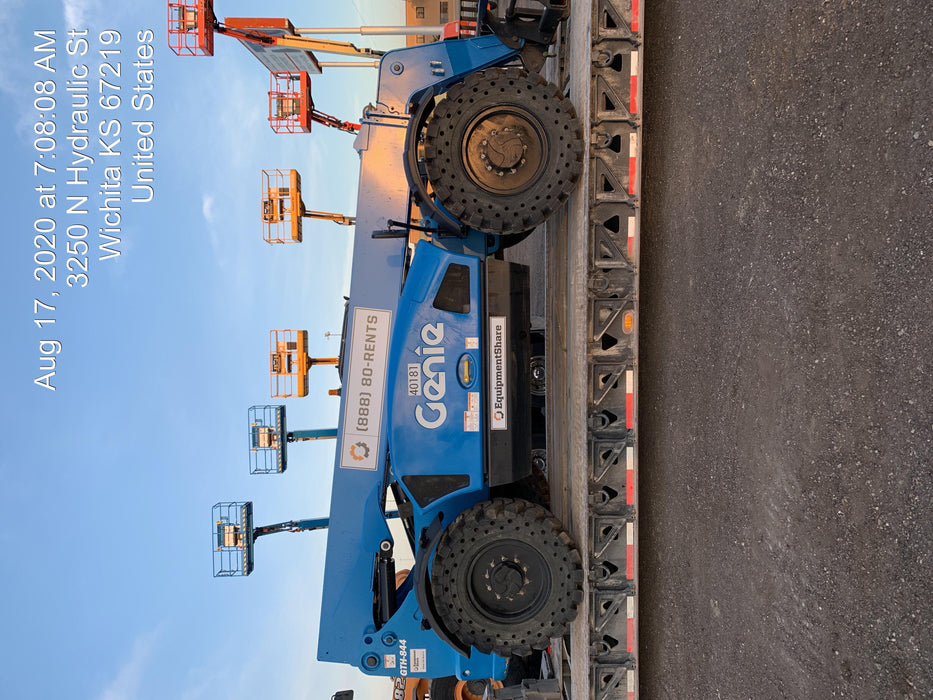 2019 Genie GTH-844 Cab/Heat/AC, Solid RT Tires, LED Work Lights, Beacon 60" QA Carriage, 48" Forks