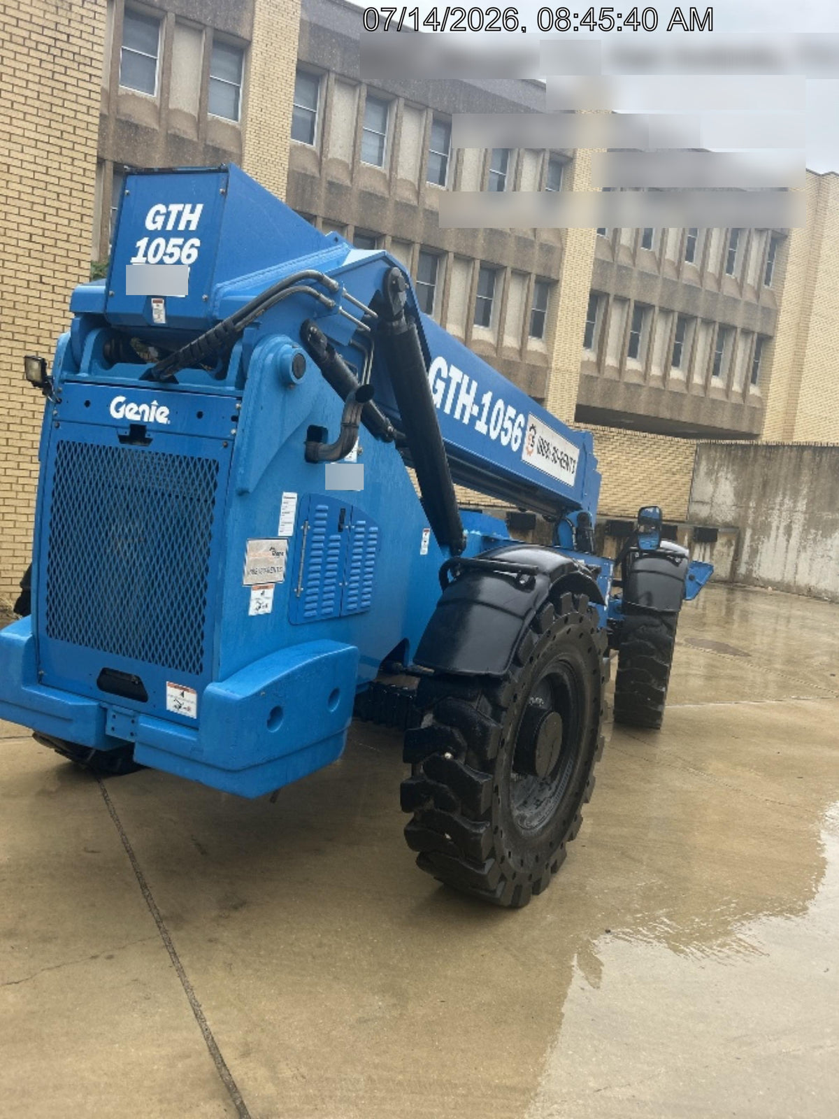 2019 Genie GTH-1056 Canopy, Solid RT Tires, LED Work Lights, Beacon 60" QA Carriage, 60" Forks