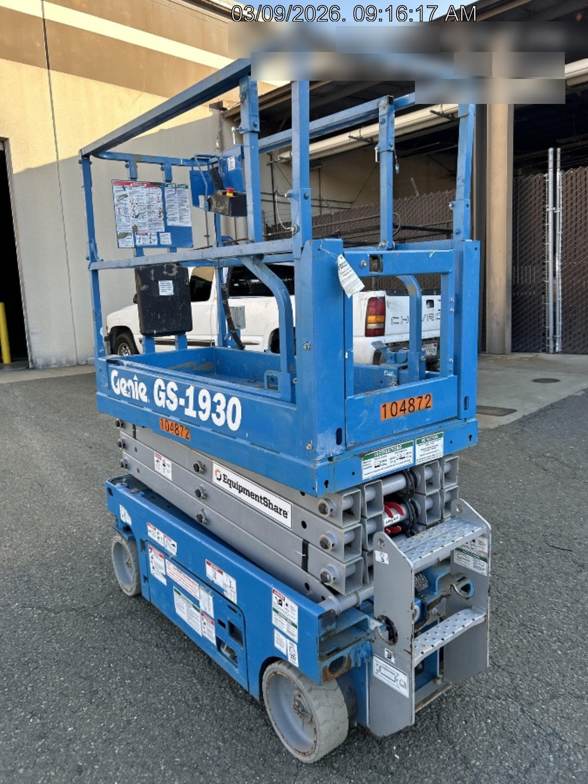 2020 Genie GS-1930 Solid Non Marking Tires, Beacon, Folding rails with half height swing gate, 800W Inverter