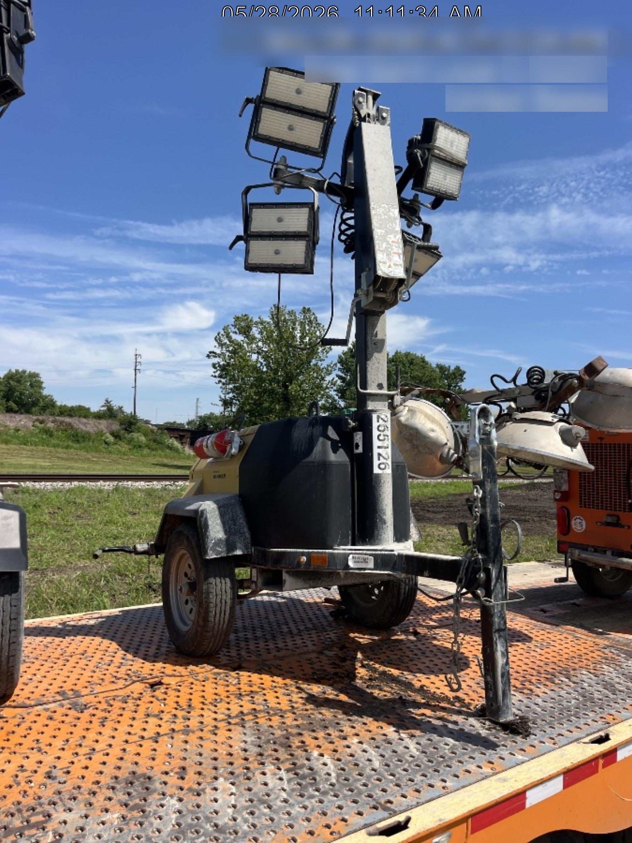 2022 Allmand NLV3GR (4) LED Light Fixture 350W, 23' Vertical Mast, 3kW Prime, Towable, ES Decals, T3