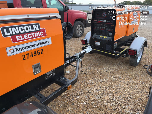 2022 Lincoln Electric LE400 Kubota V1505, Trlr, Cable Rack, Light Kit, ES Decals, T3