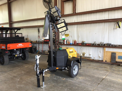 2022 Allmand NLV3GR (4) LED Light Fixture 350W, 23' Vertical Mast, 3kW Prime, Towable, Deep Sea L401, Leveling Jacks, Yanmar T4F 5.8hp