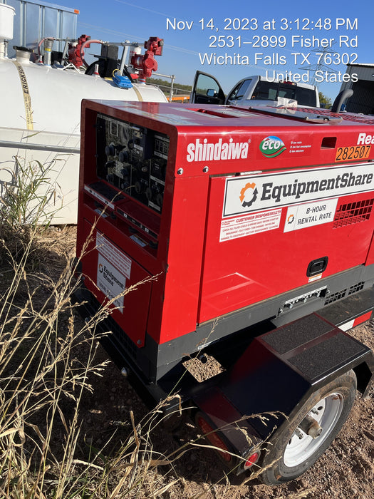 2022 Shindaiwa DGW400MDL Kubota D902 Engine, 23 HP, Dual Op Welder, Wire, Arc, Droop Stick, Tig, and CC Stick Functionality, Simulphase, 3 Phase and 1 Phase Gen Output, Single Axle NB Trlr, Slr Trckl Chrg 12V 12W, Fire Ext