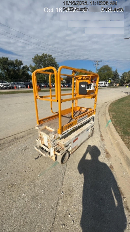 Custom Equipment HB-1430 <ul>
 <li>Hy-Brid Scissor Lift</li>
  <li>Platform capacity up to 670 lbs.</li>
  <li>Working height up to 20 ft</li>
  <li>Weighs under 1,700 lbs.</li>
  <li>Non-marking wheels </li>
</ul>