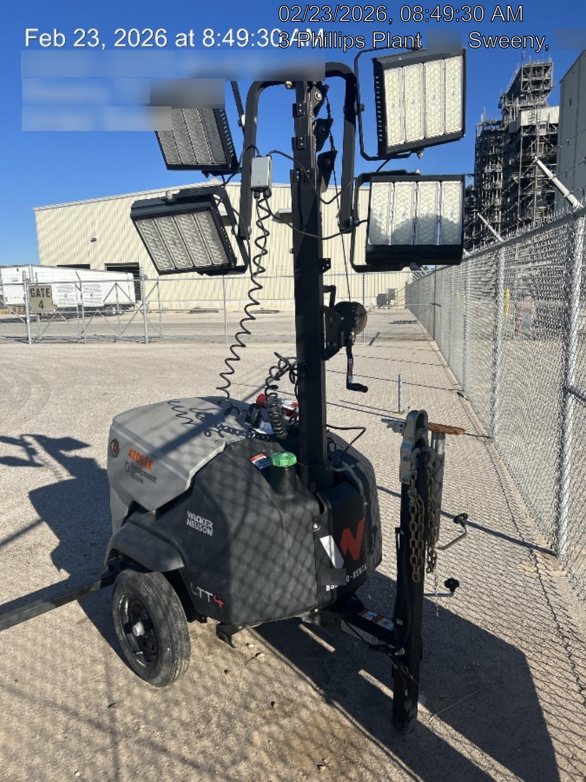 2024 Wacker Neuson LTT4 Diesel, Kohler KDW702, Deep Sea Controller, Auto Start, LED 320W, Bypass Outlet, T3