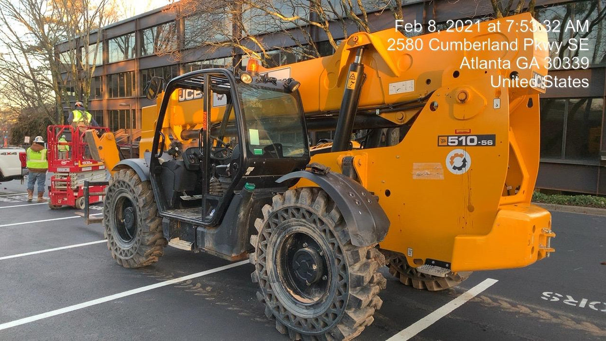 2020 JCB 510-56 Canopy, Solid Tires, Work Lights, Beacon, Aux Hydraulics, Back up Alarm, Lifting Eye, ES Decals