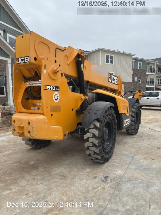 2019 JCB 510-56 Canopy, 74 HP, Solid Tires, STD Worklight, Beacon, Aux Hydraulics, Lifting Eye, Back up Alarm w/66" Carriage/60" Forks