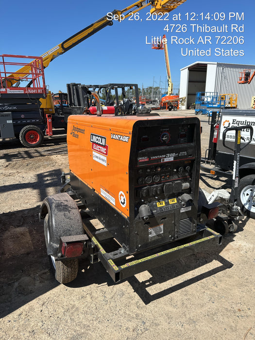 2021 Lincoln Electric Vantage 322 Vantage 322 Ready Pak 3 w/ Decals, ORANGE (includes trailer, cable rack, fender light kit) NO Telematics