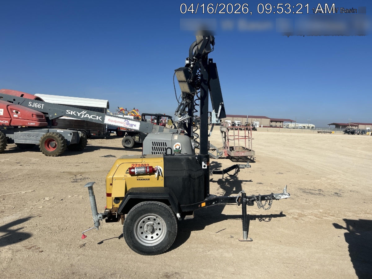 2022 Allmand NLV3GR (4) LED Light Fixture 350W, 23' Vertical Mast, 3kW Prime, Towable, ES Decals, T3