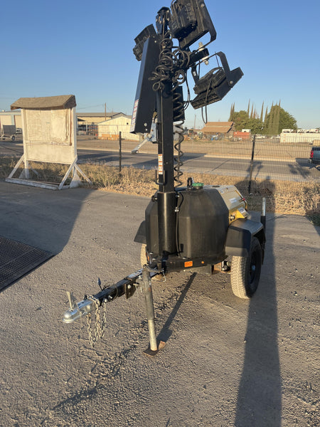 Allmand NLV3GR (4) LED Light Fixture 350W, 23' Vertical Mast, 3kW Prime, Towable, Deep Sea L401, Leveling Jacks, Yanmar T4F 5.8hp