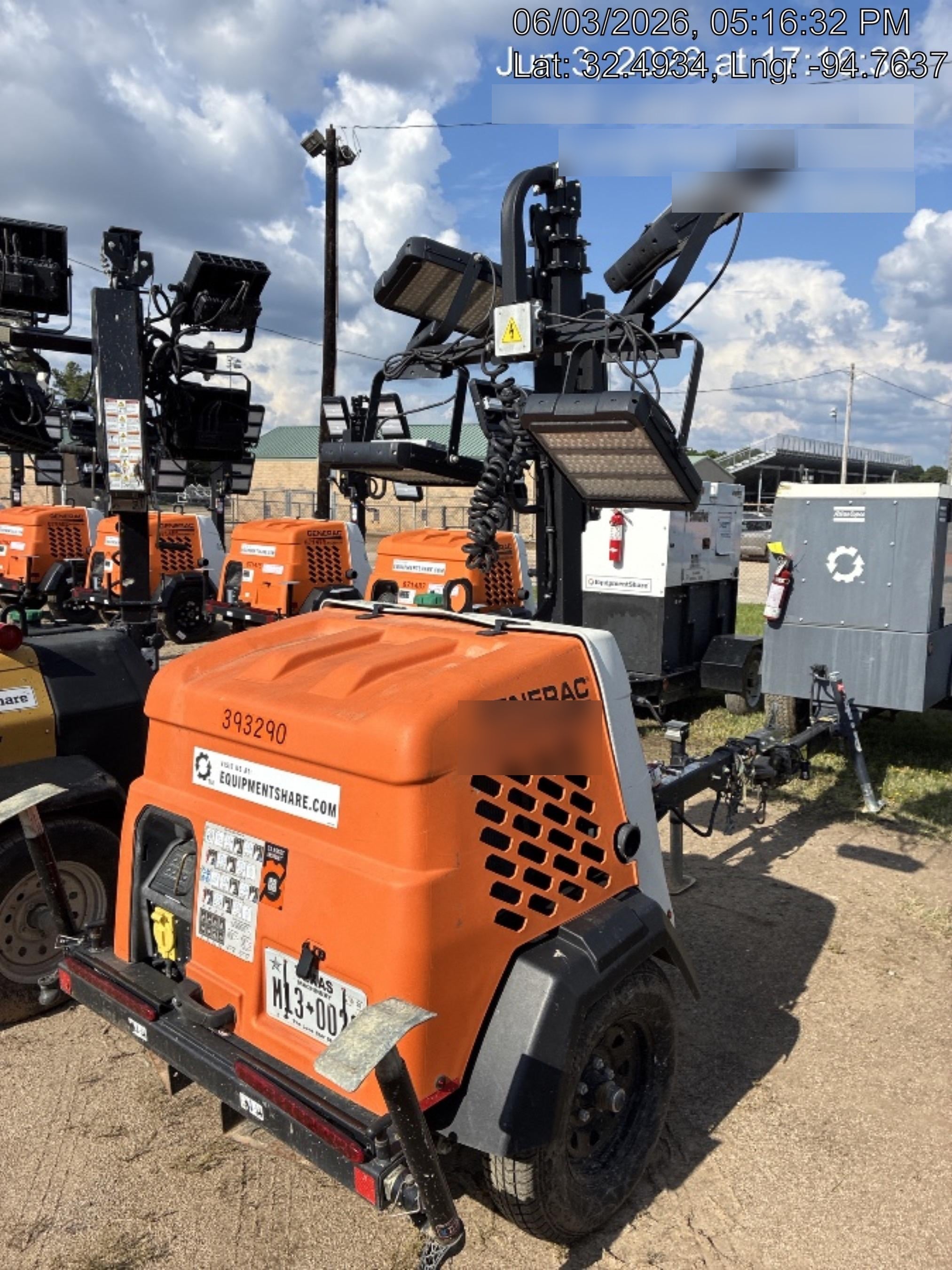 2024 Generac MLT2 Diesel, Flex Switch 120V Input, Powerzone Controller, 
(4) 320W LED Lights, 4kW Generator, 39.9 Gal Fuel Tank, 2" Ball, T3