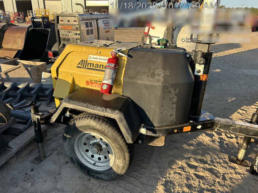 2021 Allmand NLV3GR (4) LED Light Fixture 350W, 23' Vertical Mast, 3kW Prime, Towable, Deep Sea L401, Leveling Jacks, Yanmar T4F 5.8hp