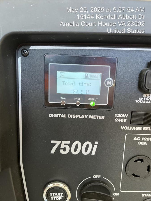 2024 Powerhouse POWERHOUSE7500I Powerhorse Inverter Generator, 7,500 Surge Watts, 6,500 Rated Watts, Electric Start, Gasoline, 6.6 Gal Capacity, Part # 74006