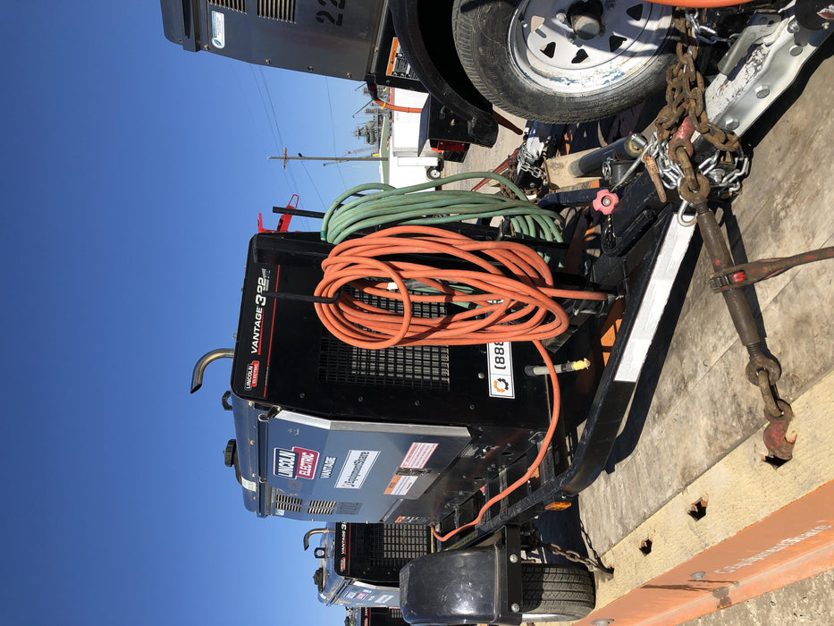 2019 Lincoln Electric Vantage 322 Welder Ready-Pak 3, Two wheel trailer, Fender and Light kit, Cable Rack