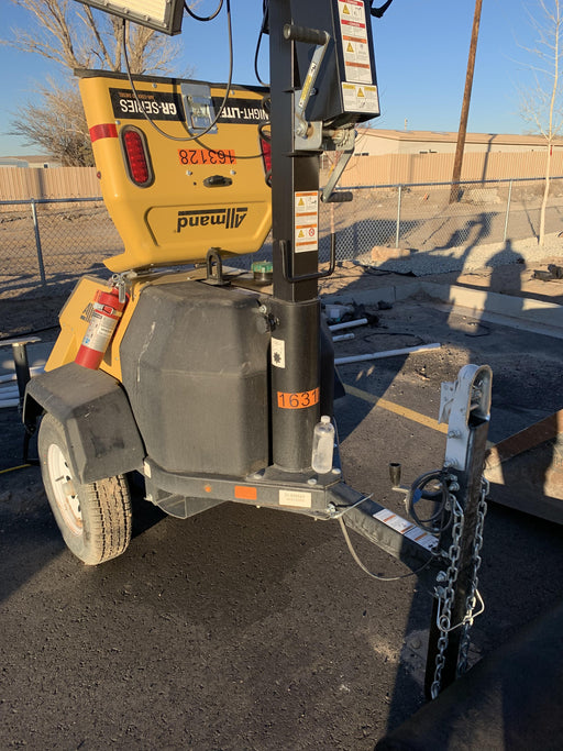 2021 Allmand NLV3GR (4) LED Light Fixture 350W, 23' Vertical Mast, 3kW Prime, Towable, Deep Sea L401, Leveling Jacks, Yanmar T4F 5.8hp