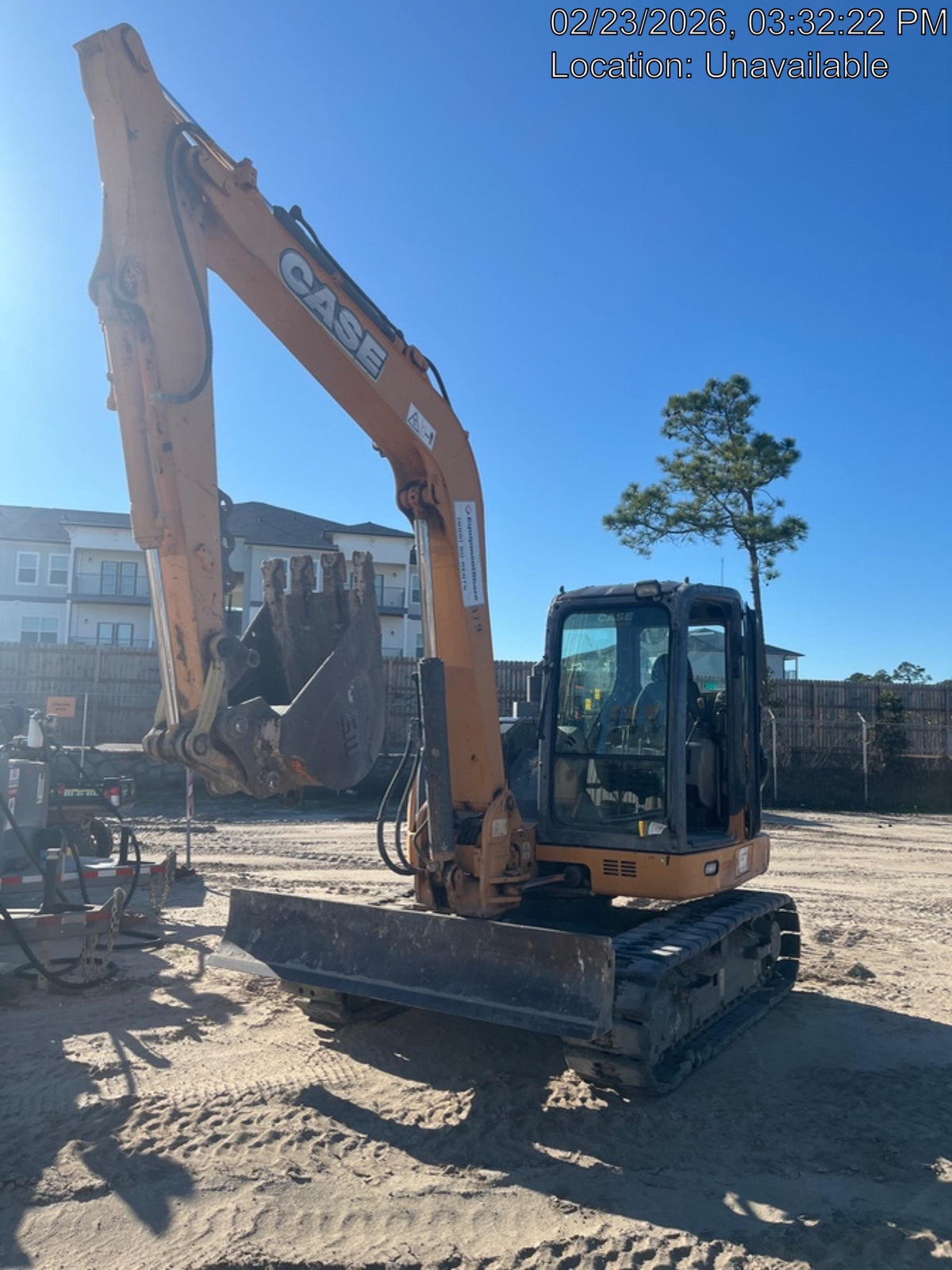 2015 Case CX80C CLOSED CAB, A/C, RUBBER TRACKS PADS, 7'-2" ARM