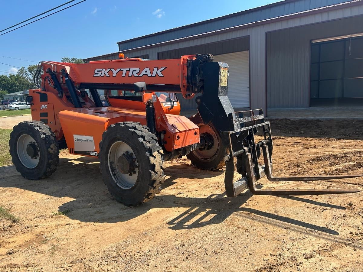 2019 Skytrak 6036 Cab/Heat/Air, Solid Tires, LED Work Lights, Beacon w/50" Carriage, 48" Pallet Forks