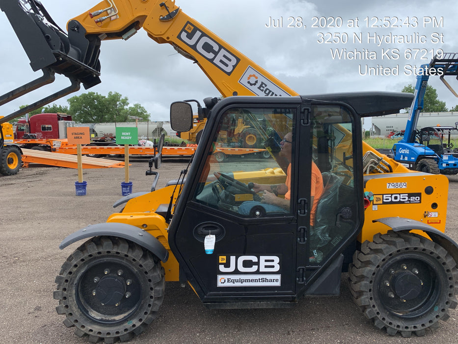 2020 JCB 505-20TC Cab/Heat/Air, Solid Tires, Work Lights, Beacon, Aux Hydraulics, Back up Alarm, ES Decals