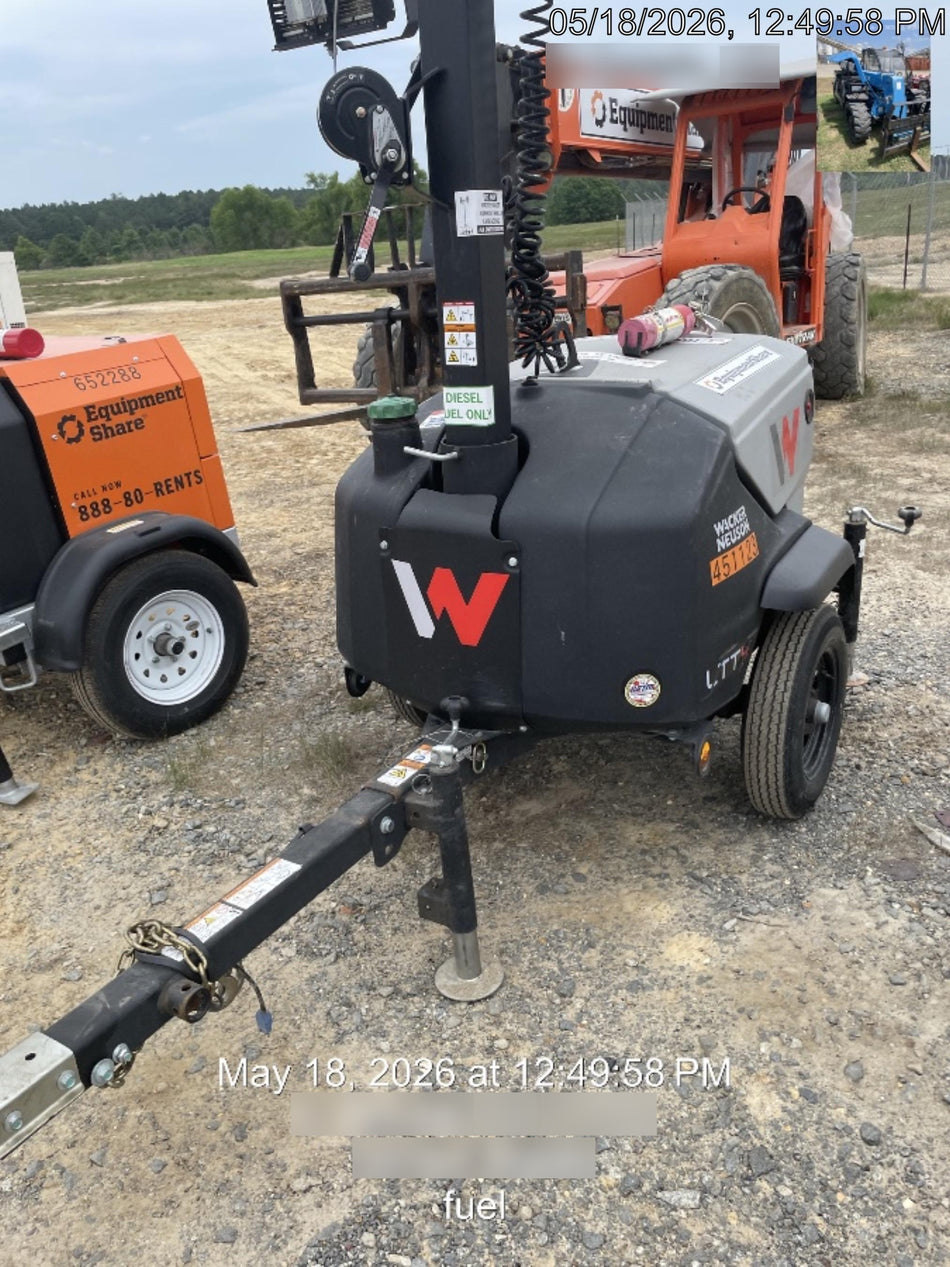 2024 Wacker Neuson LTT4 Diesel, Kohler KDW702, Deep Sea Controller, Auto Start, LED 320W, Bypass Outlet, T3