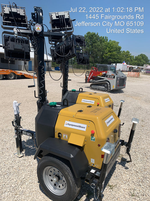 2022 Allmand NLV3GR (4) LED Light Fixture 350W, 23' Vertical Mast, 3kW Prime, Towable, Deep Sea L401, Leveling Jacks, Yanmar T4F 5.8hp