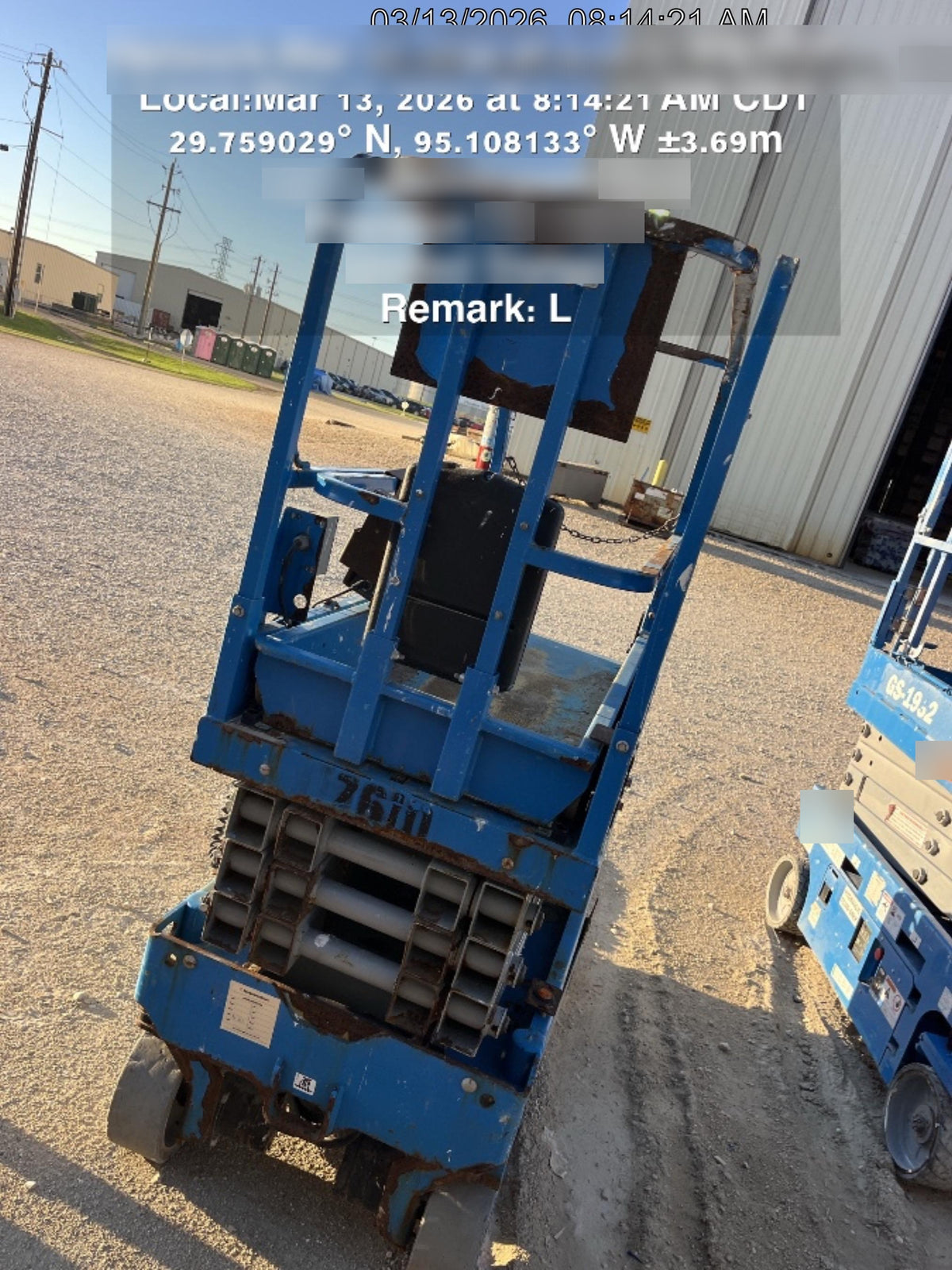 2017 Genie GS-1930 Genie GS-1930 Lift w/Fixed Rail and Chain Entry