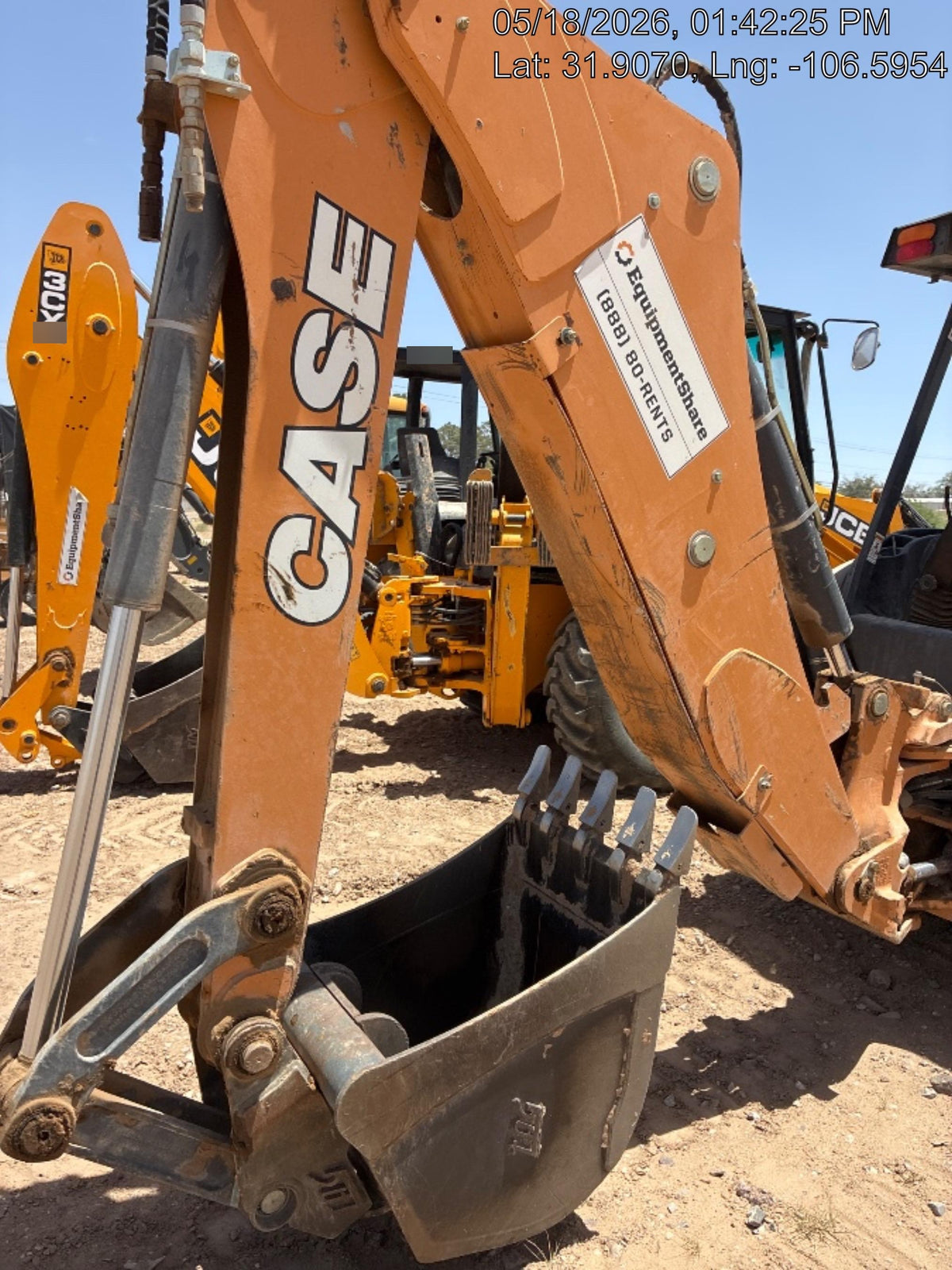 2019 Case 580N EP Canopy, 4WD, GP Front Bucket, Standard Stick, 2-Way Aux Hydraulics, ISO Controls