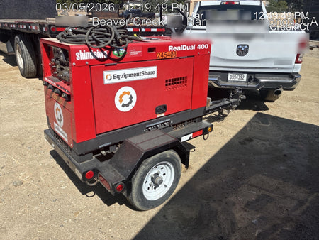 2022 Shindaiwa DGW400MDL Kubota D902 Engine, 23 HP, Dual Op Welder, Wire, Arc, Droop Stick, Tig, and CC Stick Functionality, Simulphase, 3 Phase and 1 Phase Gen Output, Single Axle NB Trlr, Slr Trckl Chrg 12V 12W, Fire Ext