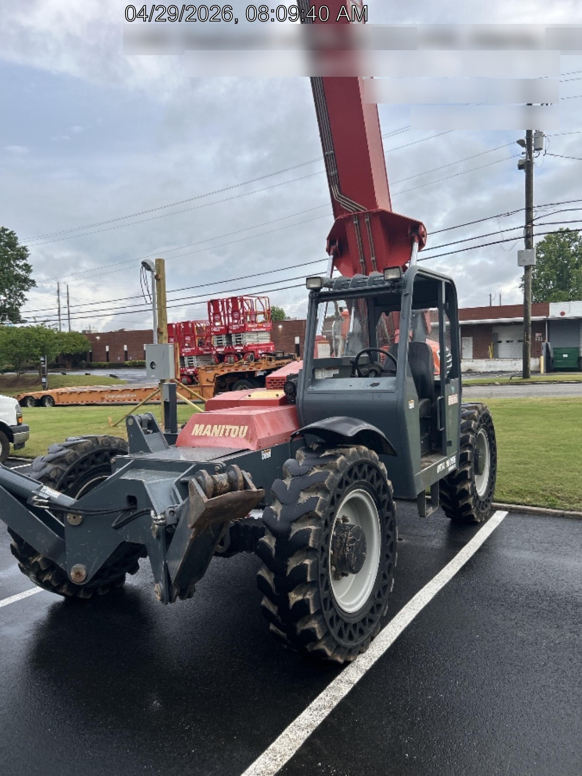 2018 Manitou MTA10055 Manitou MTA 10055 w/Open ROPS, Work Lights/Strobe, Aux Hyd, Solid Tires, Lift Hook, 66" Carriage, 60" Forks